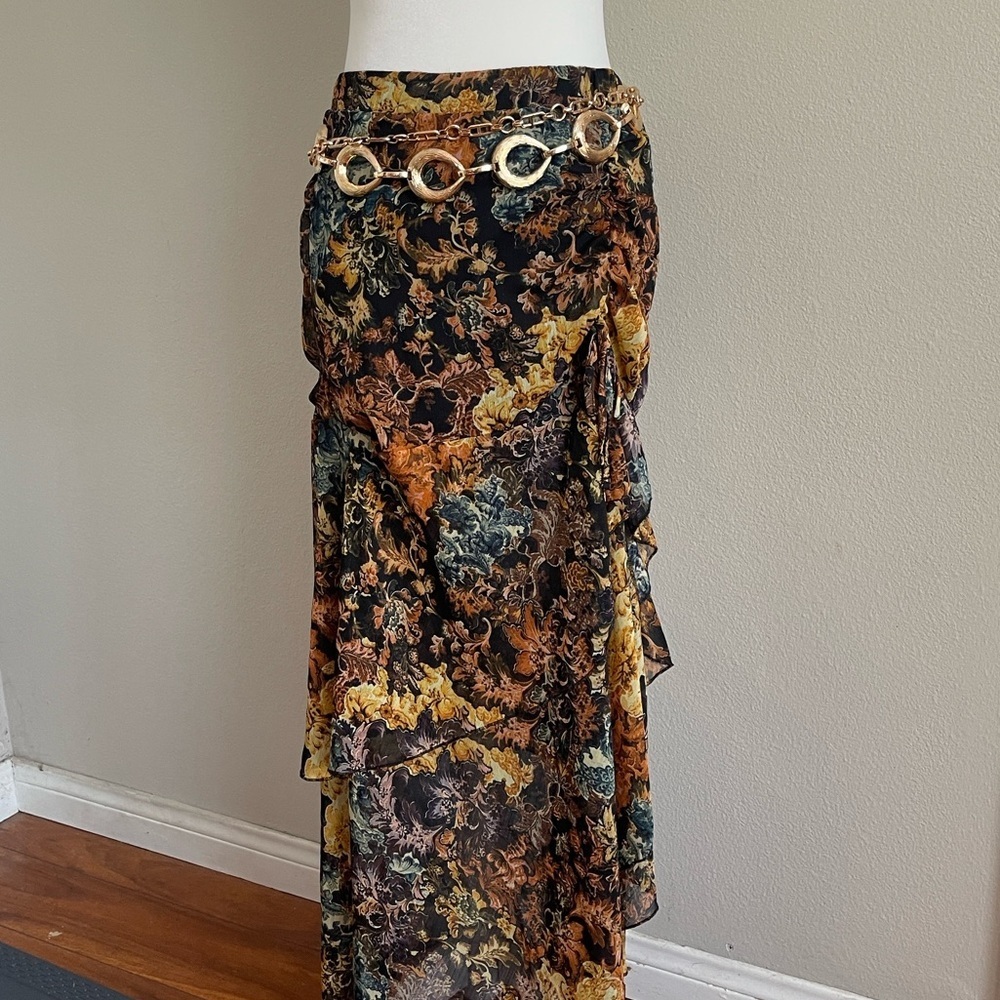 Floral Patterned Women's Skirt Size S